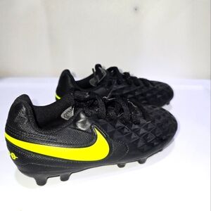 Nike Tempo Black Yellow Low Top Lace Up Cleats Shoe Size 10C Unisex
